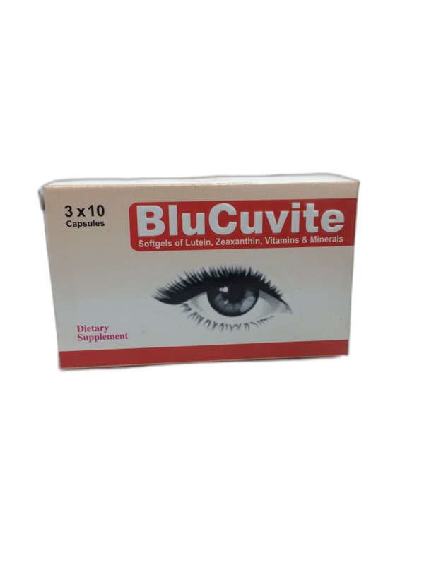 BLUCUVITE CAPS 30'S LUTEIN, ZEAXANTHIN, VITAMINS RENIE CHEMIST